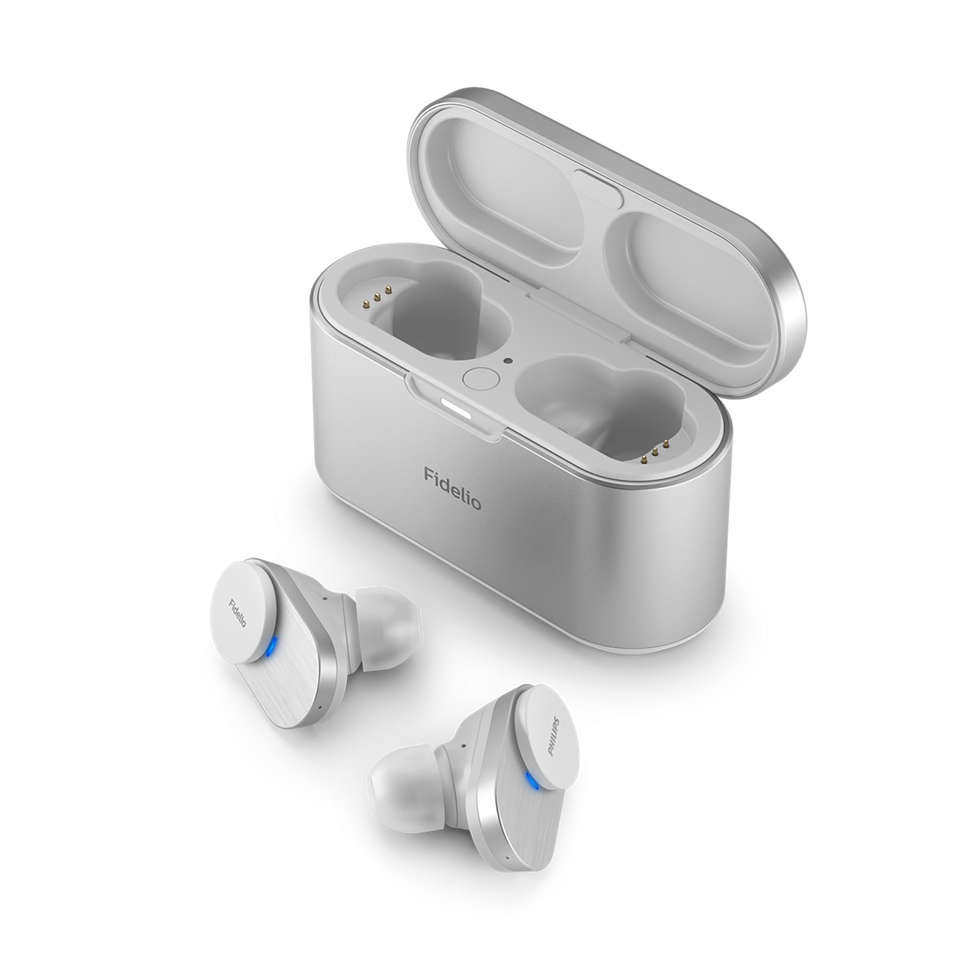 Philips T1WT/00 Cuffie True Wireless Stereo (TWS) In-ear con Cancellazione Rumore Pro, Controllo di Tocco, Bluetooth Multipoint, 48 Ore di Riproduzione, Design Premium Fidelio - Bianco