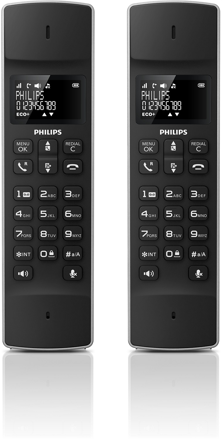Philips M4502B/34 Telefono Fisso Senza Fili DECT Nero con Identificatore di Chiamata e Display 1,6