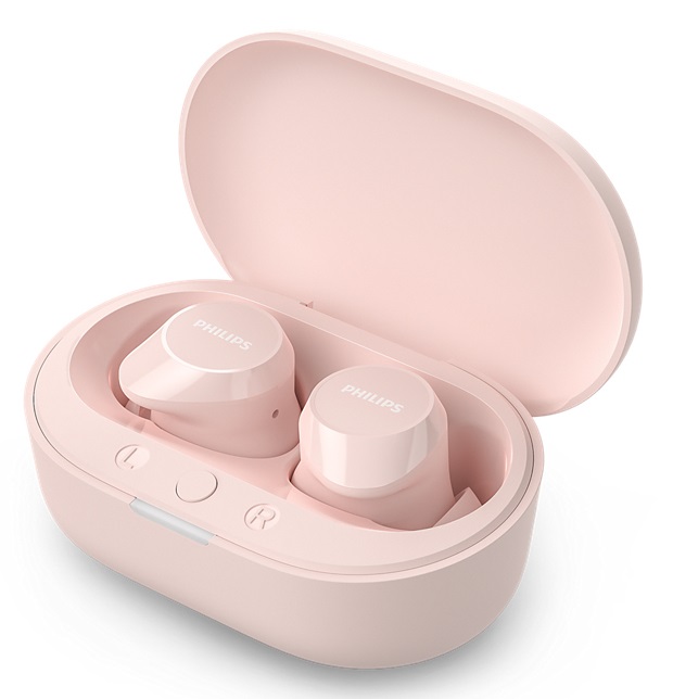 Philips TAT1209PK Cuffie Auricolari Bluetooth True Wireless - Piccole, Audio Naturale con Bassi Dinamici, Chiamate Chiare e Custodia di Ricarica Tascabile - Rosa
