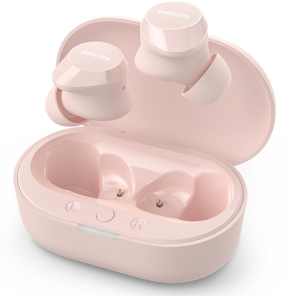 Philips TAT1209PK Cuffie Auricolari Bluetooth True Wireless - Piccole, Audio Naturale con Bassi Dinamici, Chiamate Chiare e Custodia di Ricarica Tascabile - Rosa