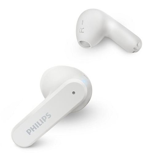 Philips TAT2139WT/00 Cuffie Auricolari True Wireless Bluetooth Bianco - Audio Naturale, Bassi Dinamici, Custodia di Ricarica, Chiamate Chiare