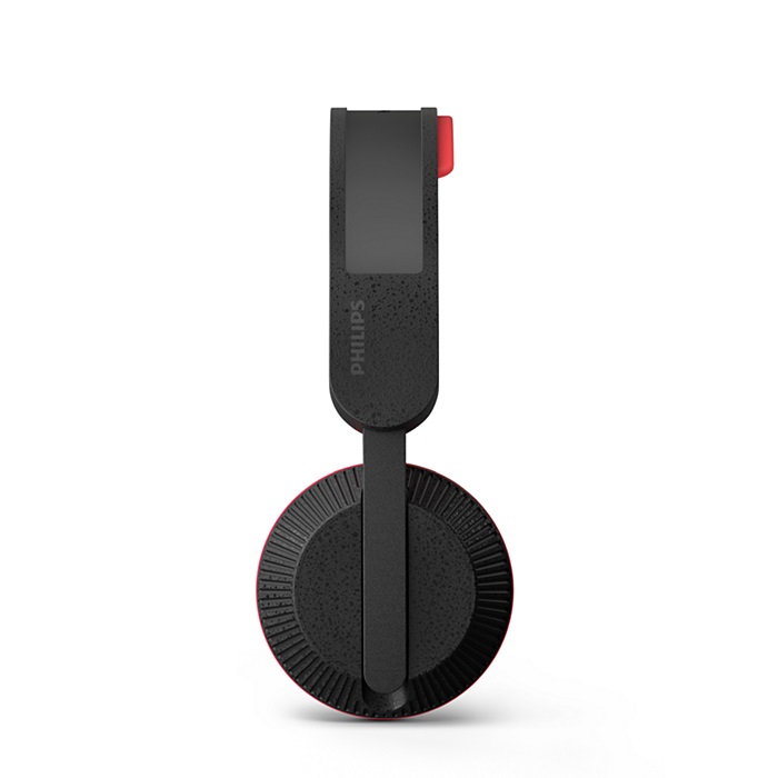 Philips TAA6219BK/00 Cuffie Over Ear Wireless Bluetooth con Ricarica Solare - Nero e Rosso, Fino a 80 Ore di Autonomia