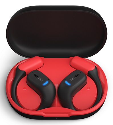 Philips 6000 series TAA6709BK/00 Auricolari Sportivi True Wireless Stereo (TWS) Open-Ear Bluetooth Nero/Rosso