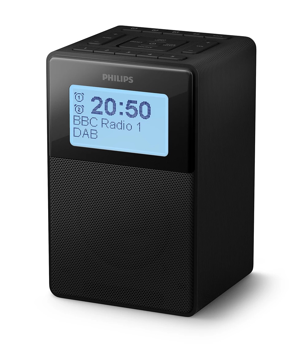 Philips TAR5100/10 Sveglia Digitale DAB BT IPX4 con Funzione Radio e Supporto AAC/SBC
