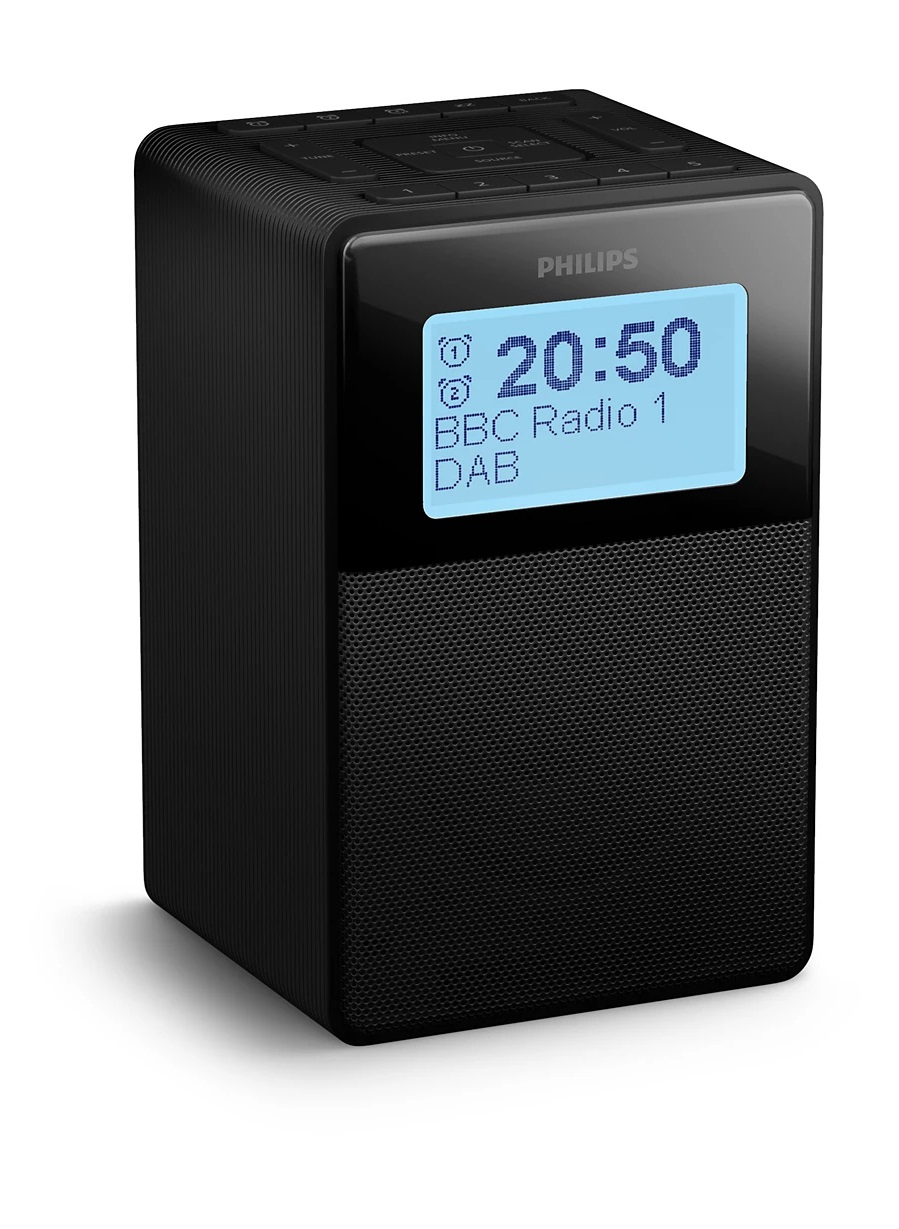 Philips TAR5100/10 Sveglia Digitale DAB BT IPX4 con Funzione Radio e Supporto AAC/SBC
