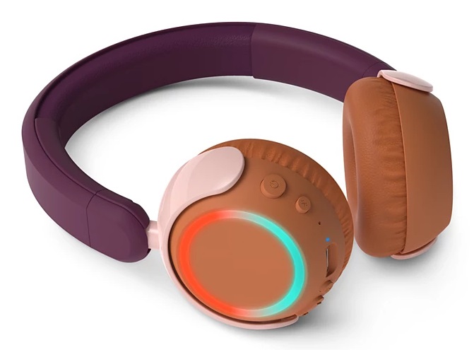 Philips TAK4200MP/00 Cuffie Pieghevoli On-Ear Wireless per Bambini - 45 Ore di Riproduzione a Volume Limitato, Condivisione Audio, Cavo 3,5mm e USB-C Incluso - Viola Magenta