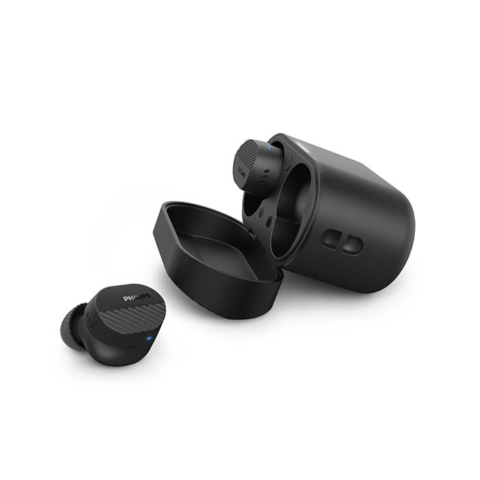 Philips TAT5000BK Auricolari True Wireless Bluetooth - Cancellazione Rumore, Bassi Dinamici, 40 Ore di Riproduzione, Nero