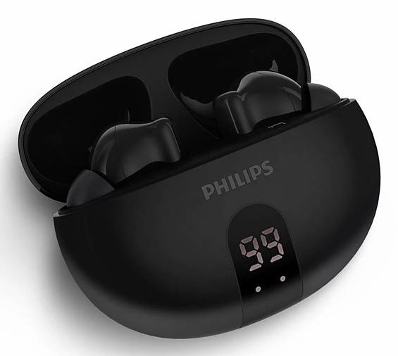 Philips TAT2520BK Cuffie Bluetooth True Wireless In-Ear con Cancellazione del Rumore, Gommini Piccoli, Suono Naturale e Bassi Dinamici - Nero