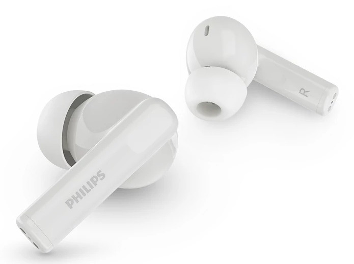Philips TAT2520WT Cuffie Bluetooth True Wireless In-Ear con Cancellazione del Rumore, Gommini Piccoli, Suono Naturale e Bassi Dinamici - Bianco
