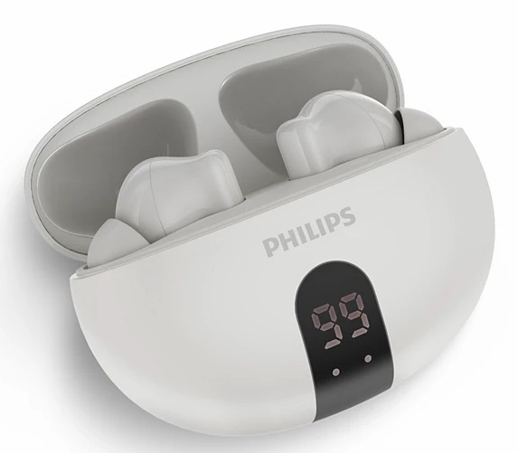 Philips TAT2520WT Cuffie Bluetooth True Wireless In-Ear con Cancellazione del Rumore, Gommini Piccoli, Suono Naturale e Bassi Dinamici - Bianco