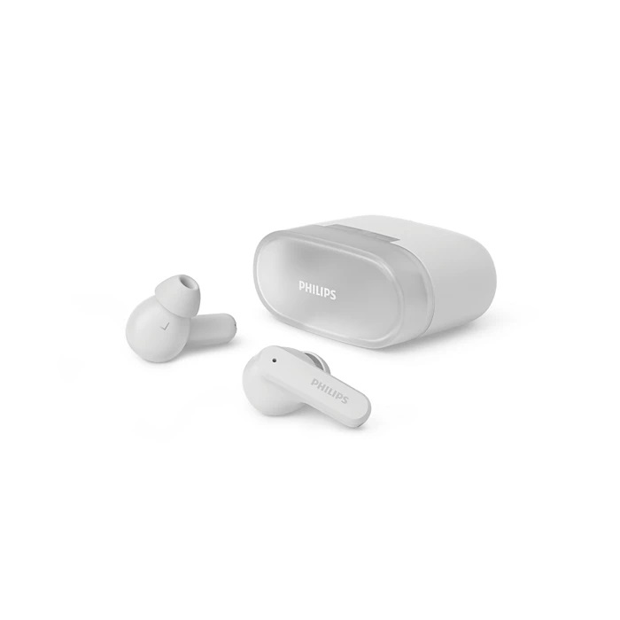 Philips TAT2000WT Cuffie In-ear True Wireless Bluetooth - Bassi dinamici, 4 microfoni, Fino a 32 ore di riproduzione, Bianco