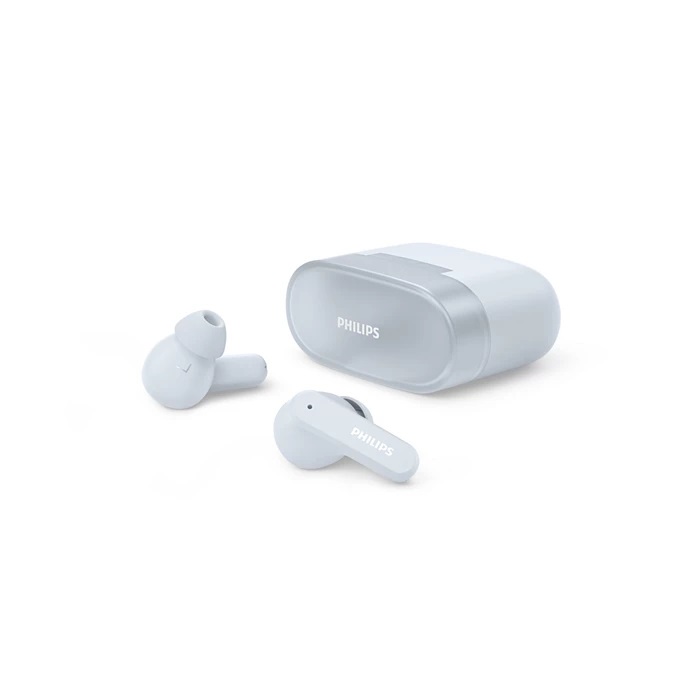 Philips TAT2000BL Cuffie Bluetooth True Wireless In-Ear - Bassi dinamici, 32 ore di riproduzione, 4 microfoni, design tascabile - Blu