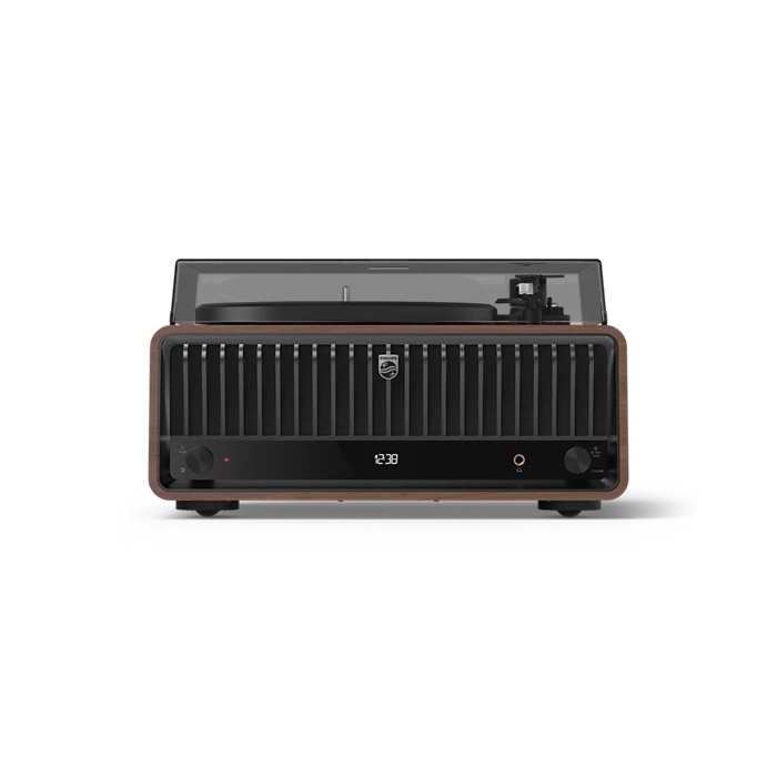 Philips TAV9000D/10 Giradischi Automatico con Trasmissione a Cinghia in Noce - Design Rétro e Audio Moderno