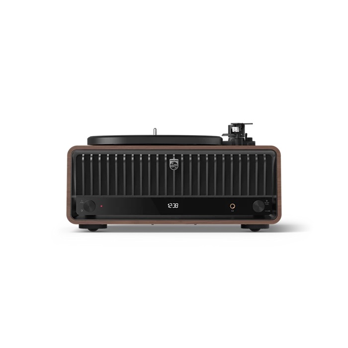 Philips TAV9000D/10 Giradischi Automatico con Trasmissione a Cinghia in Noce - Design Rétro e Audio Moderno