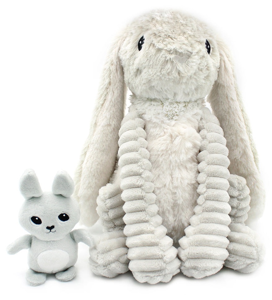 Les Déglingos Peluche Maman Bebe - Coniglio Mamma e Cucciolo, 24-25 cm, Morbido Velluto, Regalo Nascita