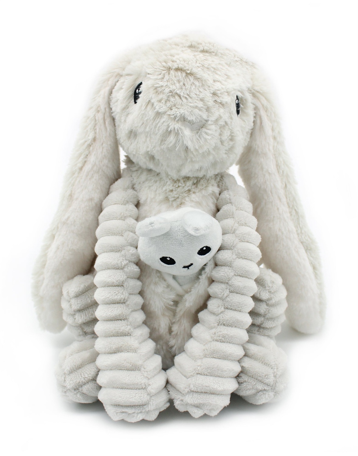 Les Déglingos Peluche Maman Bebe - Coniglio Mamma e Cucciolo, 24-25 cm, Morbido Velluto, Regalo Nascita