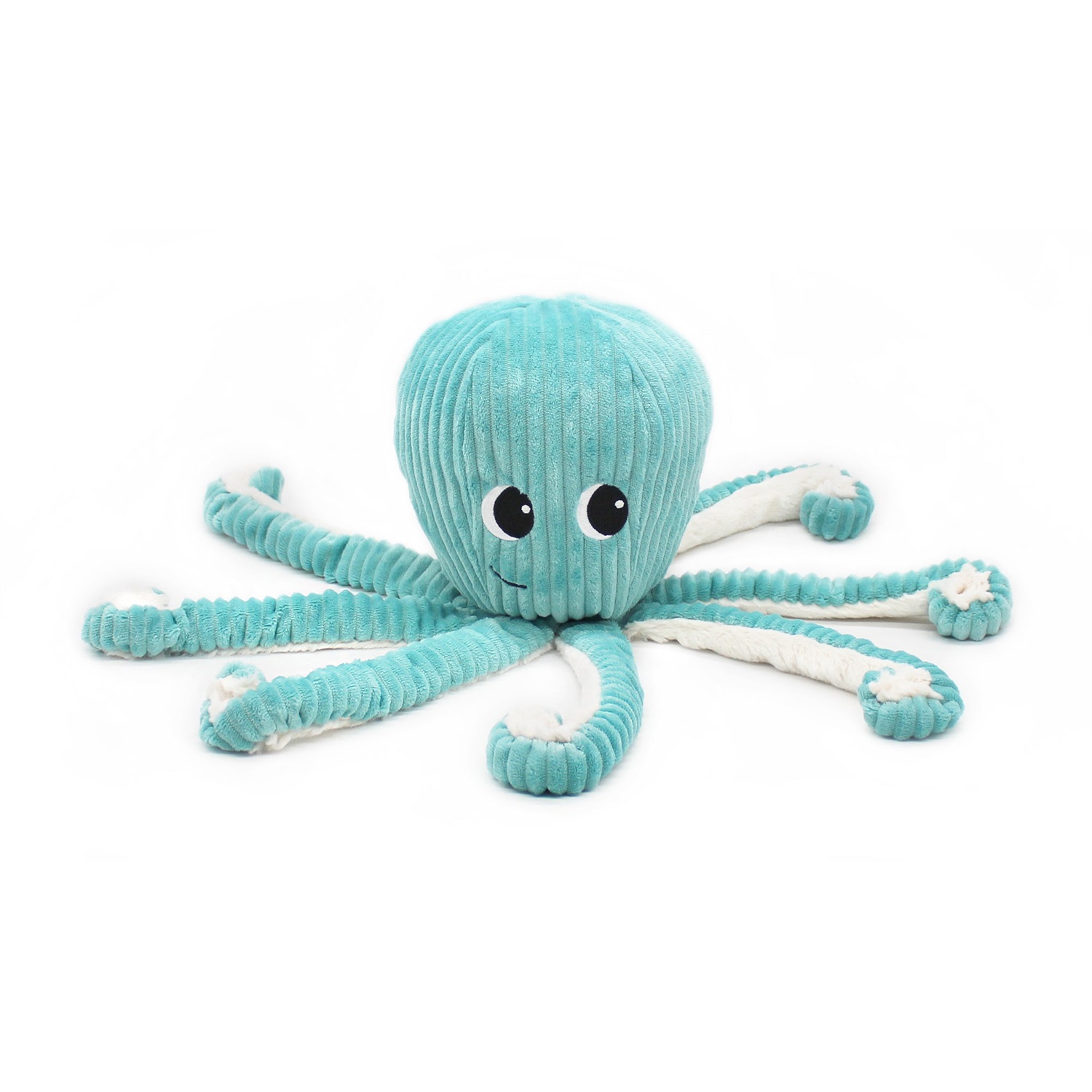 Les Ptipotos Peluche Filou il Polpo - Mamma e Cucciolo 45 cm Blu-Acqua in Velluto Morbido