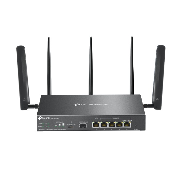 TP-Link Omada ER706W-4G Router Wireless Gigabit Ethernet Dual-Band Wi-Fi 6 (2.4 GHz/5 GHz) 2402 Mbps 4G LTE Nero