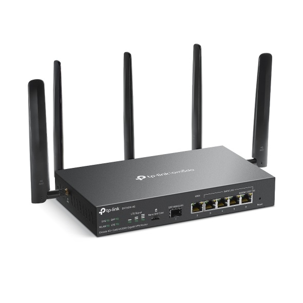 TP-Link Omada ER706W-4G Router Wireless Gigabit Ethernet Dual-Band Wi-Fi 6 (2.4 GHz/5 GHz) 2402 Mbps 4G LTE Nero