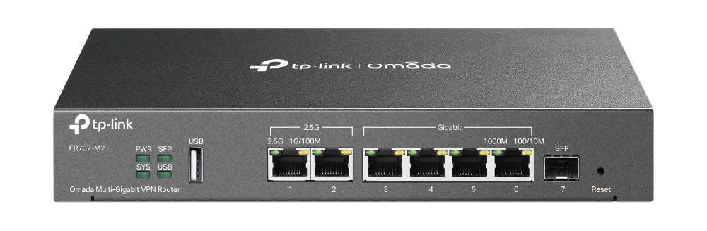 TP-Link ER707-M2 Router Cablato 2.5 Gigabit Ethernet, Fast Ethernet, Gigabit Ethernet Nero - Montabile a Muro, Supporto VPN