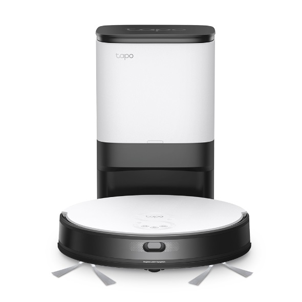 TP-Link Tapo RV20 Mop Plus - Robot Aspirapolvere e Lavapavimenti Smart con Svuotamento Automatico, Contenitore da 4 L, Nero e Bianco