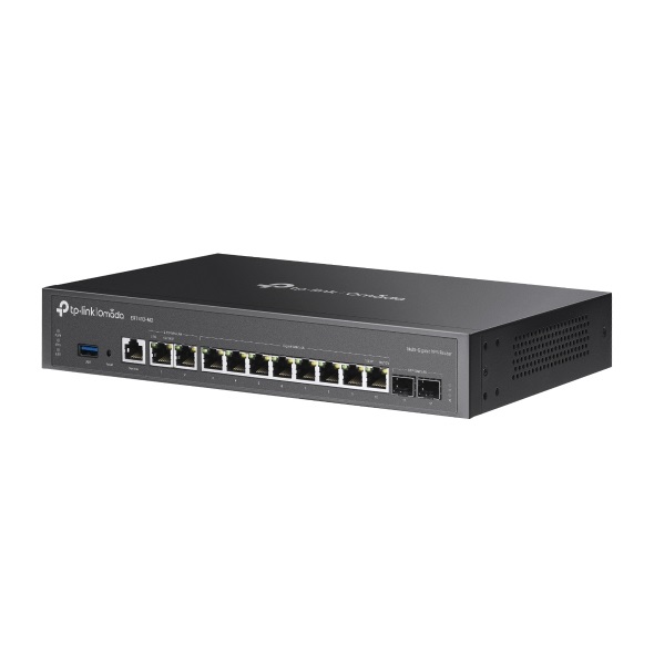TP-Link Omada ER7412-M2 Router Cablato Multi-Gigabit 2.5G con 7 Porte LAN e 2 WAN, Supporto VPN, Nero