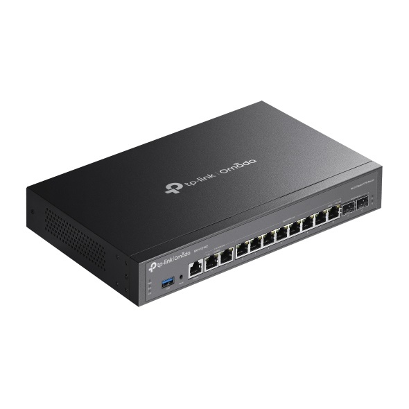 TP-Link Omada ER7412-M2 Router Cablato Multi-Gigabit 2.5G con 7 Porte LAN e 2 WAN, Supporto VPN, Nero