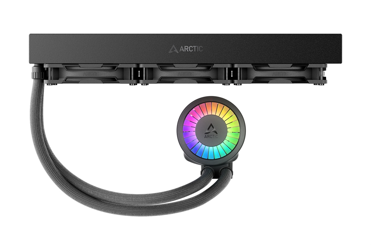 ARCTIC Liquid Freezer III Pro 360 A-RGB - Kit di raffreddamento a liquido 360mm con ventole da 12 cm, Flusso d'aria 131 m³/h, Cuscinetto fluido dinamico, Nero