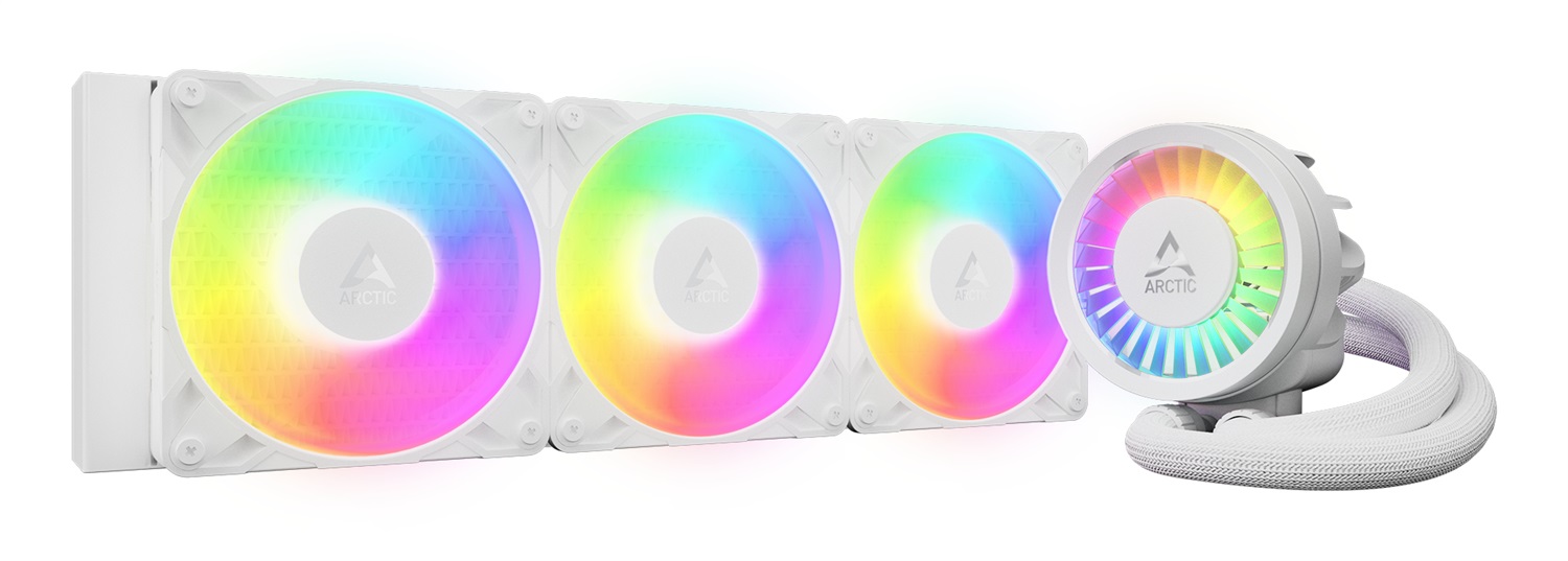 ARCTIC Liquid Freezer III Pro 360 A-RGB (White) - Kit di raffreddamento a liquido 12 cm, Flusso d'aria 131 m³/h, Cuscinetto FDB