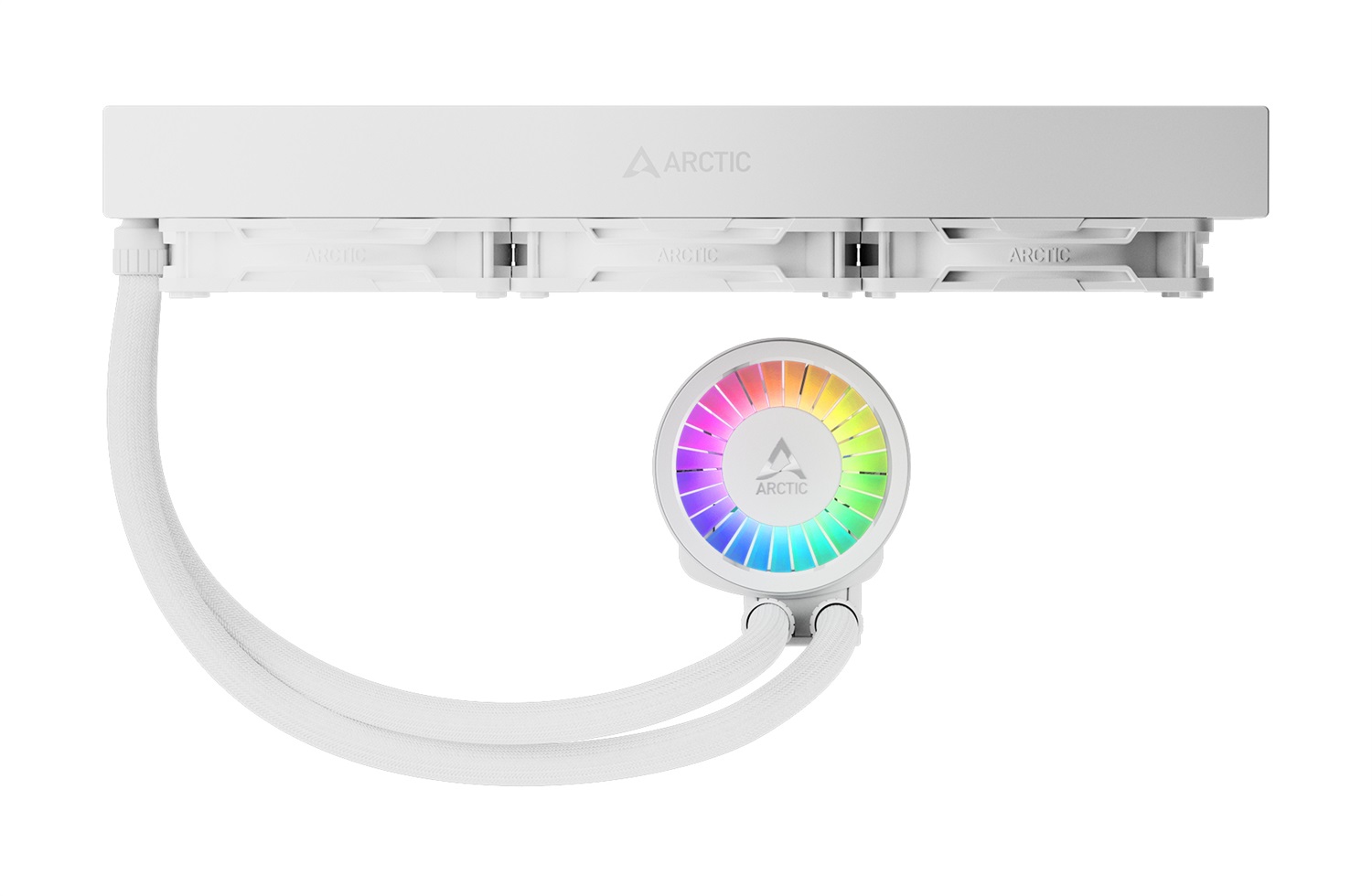 ARCTIC Liquid Freezer III Pro 360 A-RGB (White) - Kit di raffreddamento a liquido 12 cm, Flusso d'aria 131 m³/h, Cuscinetto FDB