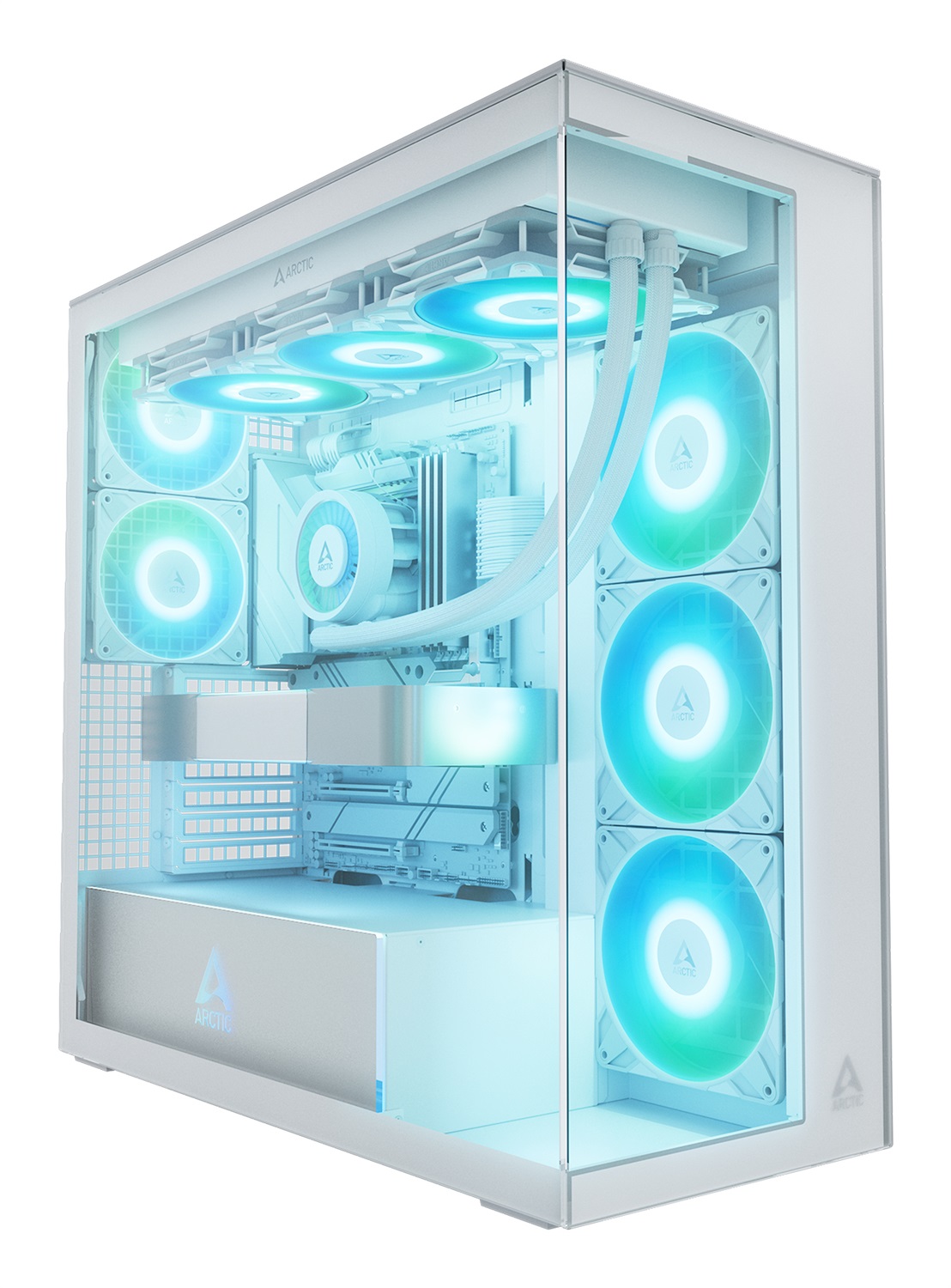 Arctic Xtender ARGB Midi-Tower E-ATX Bianco con 5 Ventole Preinstallate e Design Panoramico