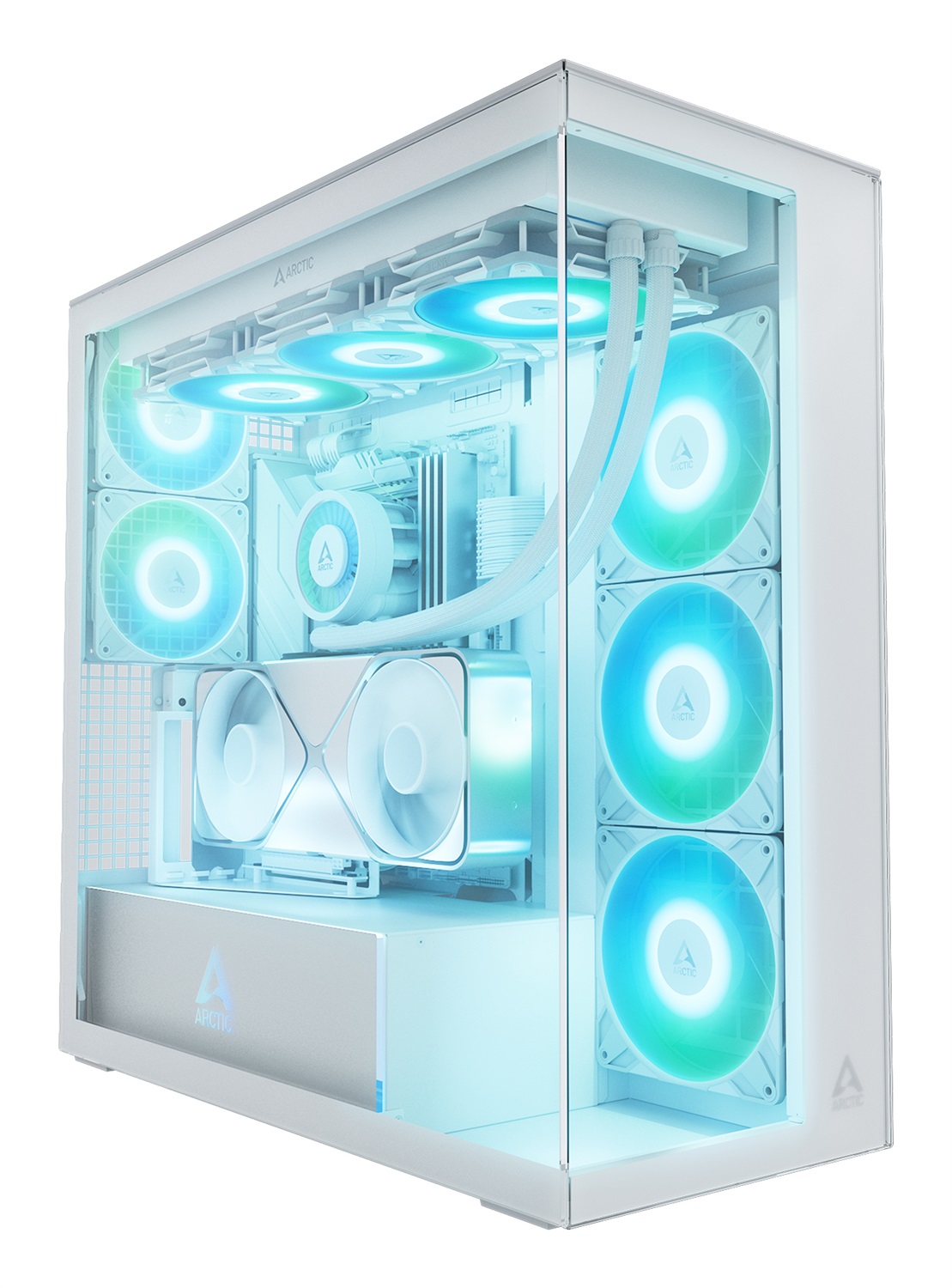ARCTIC Xtender VG Bianco - Case Midi Tower con 5 Ventole e Montaggio GPU Verticale