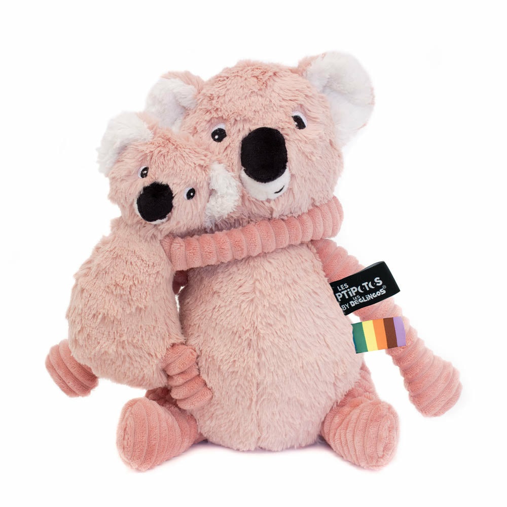 Les Déglingos Koala Rosa Mamma con Cucciolo - Peluche di Alta Qualità