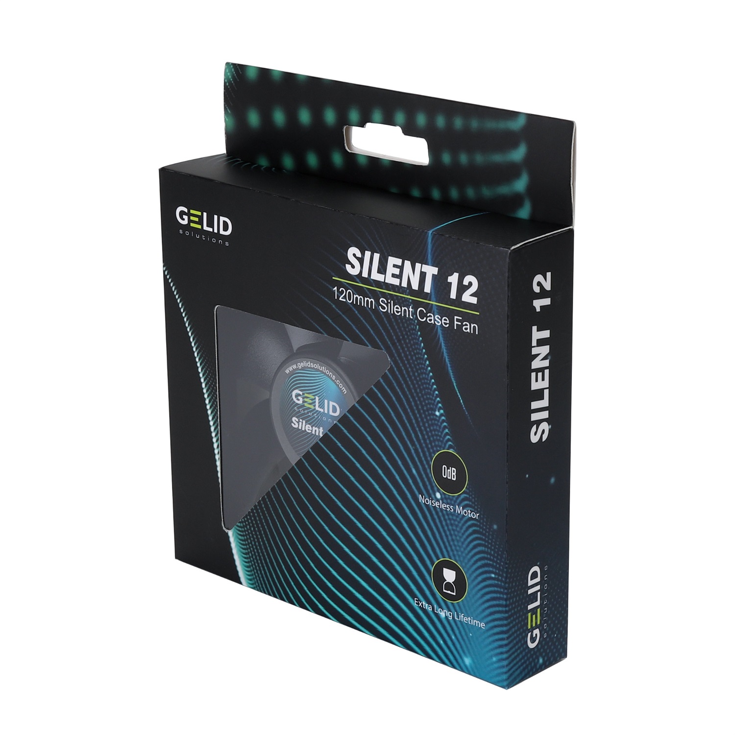 Gelid Solutions Silent 12 Black - Ventilatore 120 mm Silenzioso con Pale Ottimizzate per Alto Flusso d'Aria - Connettore a 3 Pin - RPM 1000 - Nero
