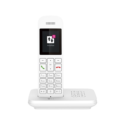 Telekom Sinus A12 Telefono Cordless Analogico/DECT Bianco - Design Facile e Puro