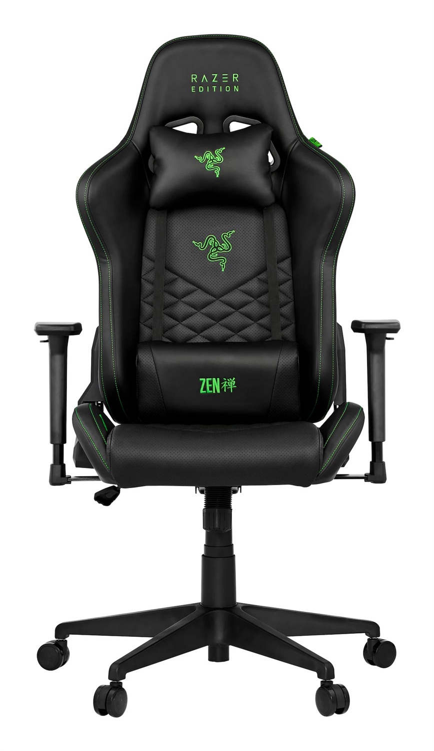 Razer Tarok Natrix - Sedia da gaming in pelle sintetica traspirante con braccioli 3D, funzione basculante e cuscini inclusi, fino a 130 kg, colore Nero