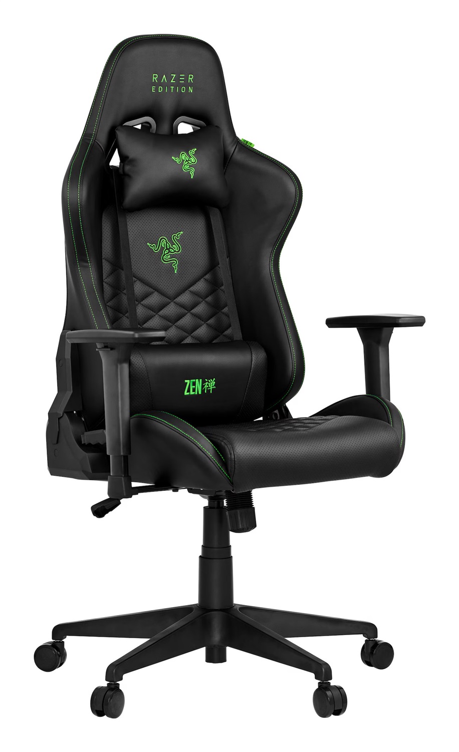 Razer Tarok Natrix - Sedia da gaming in pelle sintetica traspirante con braccioli 3D, funzione basculante e cuscini inclusi, fino a 130 kg, colore Nero