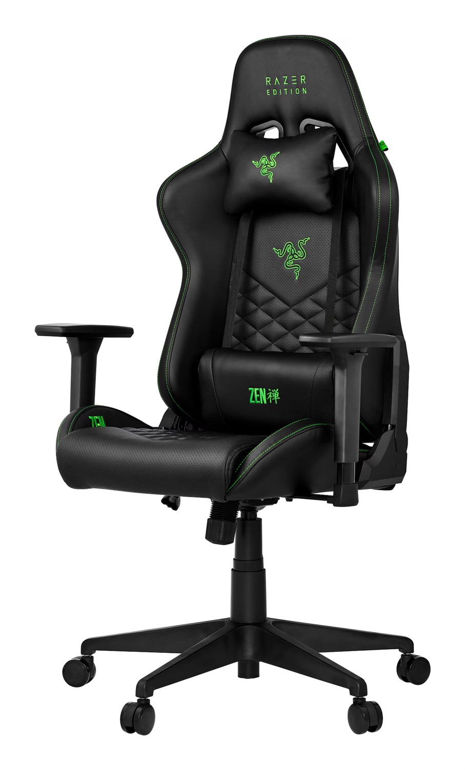 Razer Tarok Natrix - Sedia da gaming in pelle sintetica traspirante con braccioli 3D, funzione basculante e cuscini inclusi, fino a 130 kg, colore Nero