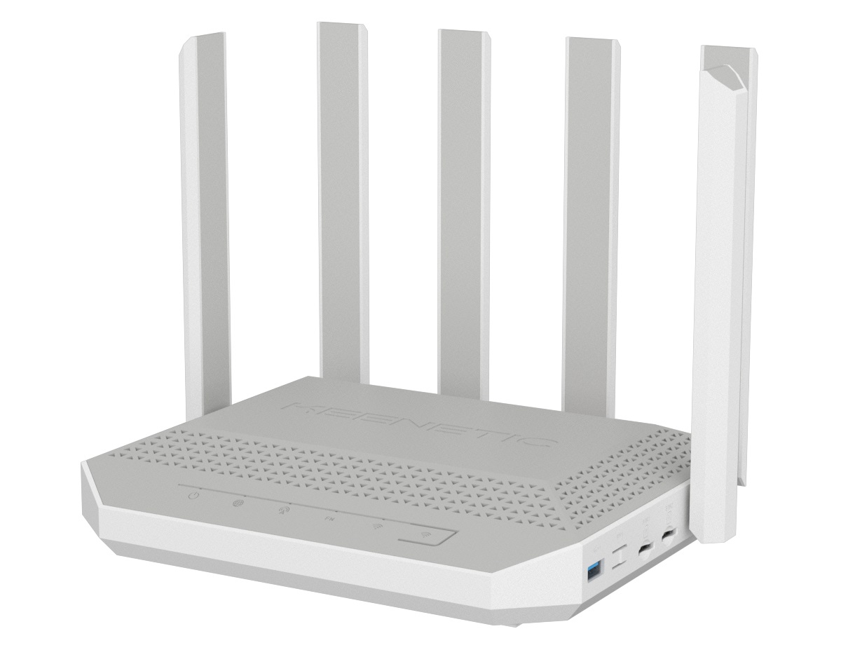 Keenetic Router KN-4110-01-EU Bianco e Grigio con USB 2.0, Ethernet LAN e Wi-Fi 6