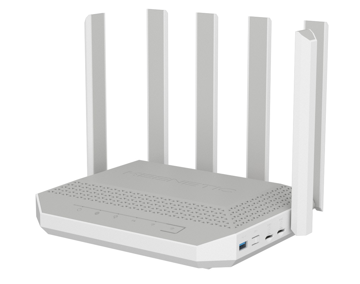 Keenetic Router KN-4110-01-EU Bianco e Grigio con USB 2.0, Ethernet LAN e Wi-Fi 6