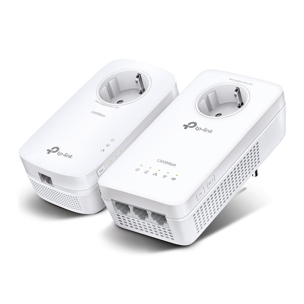 TP-Link TL-WPA1300P KIT Powerline Adapter - 1300 Mbit/s, Wi-Fi 5, Gigabit Ethernet, Bianco, 2 pz