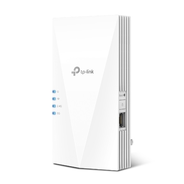 TP-Link RE700X Ripetitore WiFi 6 Dual-Band AX3000Mbps, Amplificatore Segnale Wi-Fi, 1 Porta Gigabit, MU-MIMO, Beamforming, Compatibile OneMesh, Bianco, Interno