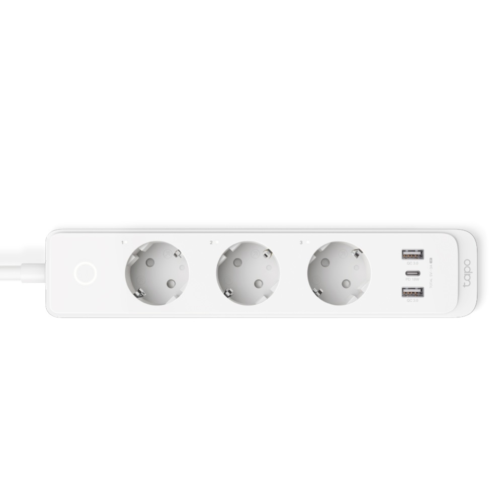 TP-Link Tapo P300 Multipresa Smart Wi-Fi 3 Prese AC Type F (CEE 7/4) 1,5 m 2300 W con Caricatore USB Integrato