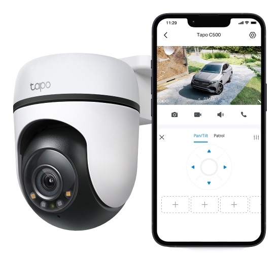 TP-Link Tapo C500 Telecamera di Sicurezza IP Esterno Wireless 1920x1080 FHD Cupola con Visione Notturna a Colori e Rilevamenti Smart AI