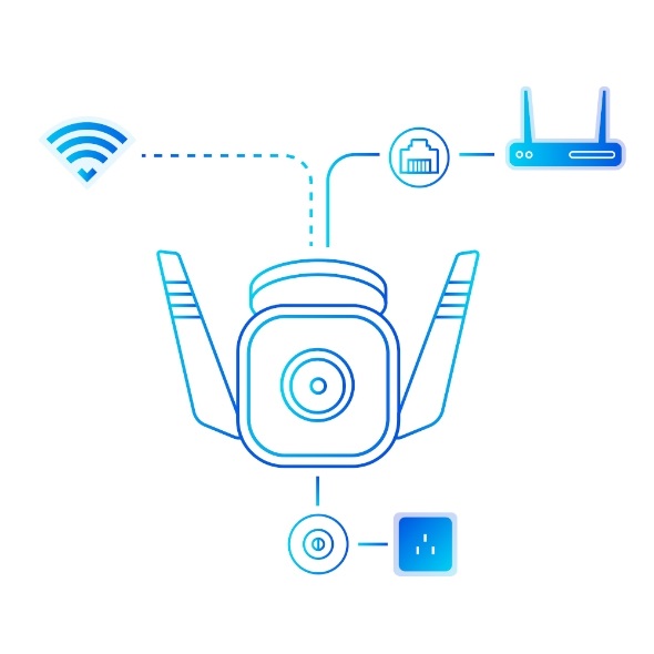 TP-Link Tapo TC65 Telecamera di Sicurezza IP Esterno 3MP con Audio Bidirezionale, Wi-Fi/Ethernet, Montaggio Soffitto/Muro, Protezione IP66