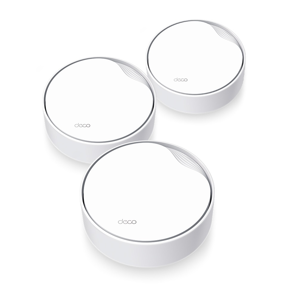 TP-Link DECO X50-PoE (3-PACK) Sistema Mesh Wi-Fi 6 Dual-band (2.4 GHz/5 GHz) AX3000, Copertura Fino a 600 m², Porta Ethernet da 2,5 Gbps, Alimentazione PoE, Compatibile con Alexa