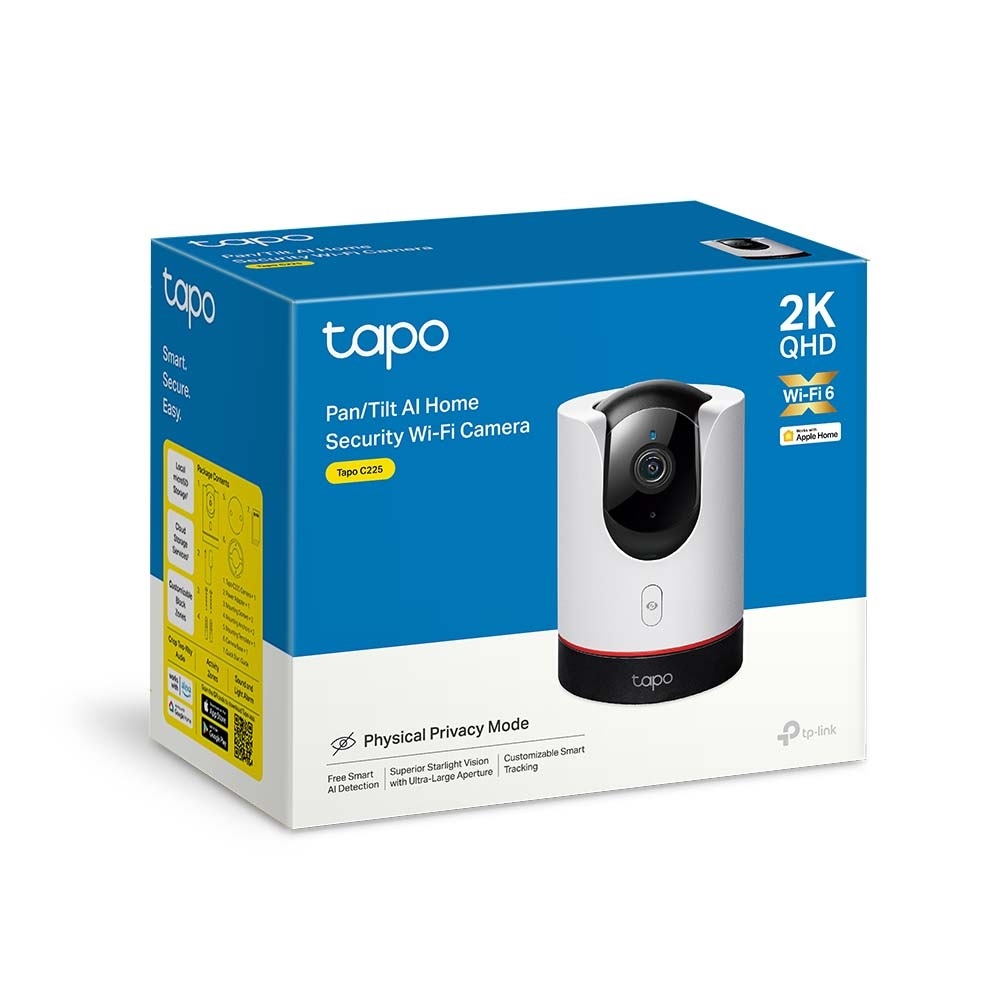 TP-Link Tapo C225 Telecamera di Sicurezza IP Interno 2K QHD Wireless Pan/Tilt con Rilevamento AI e Visione Notturna
