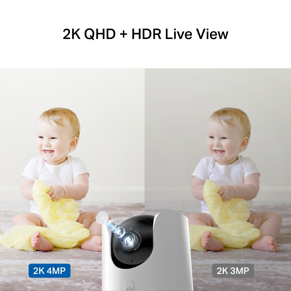 TP-Link Tapo C225 Telecamera di Sicurezza IP Interno 2K QHD Wireless Pan/Tilt con Rilevamento AI e Visione Notturna