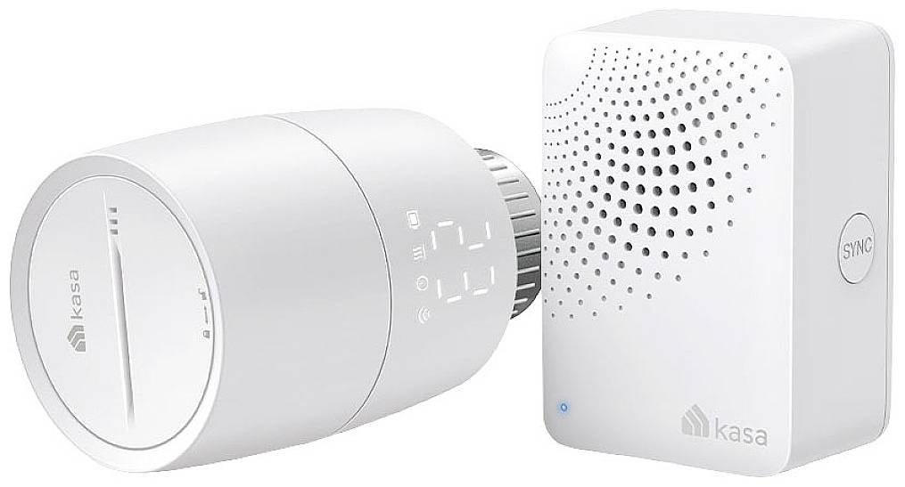 TP-Link Kasa KE100 KIT - Valvola del Radiatore Termostatica Intelligente con Hub, Controllo Remoto, Protezione dal Gelo, Risparmio Energetico, Bianco, Policarbonato