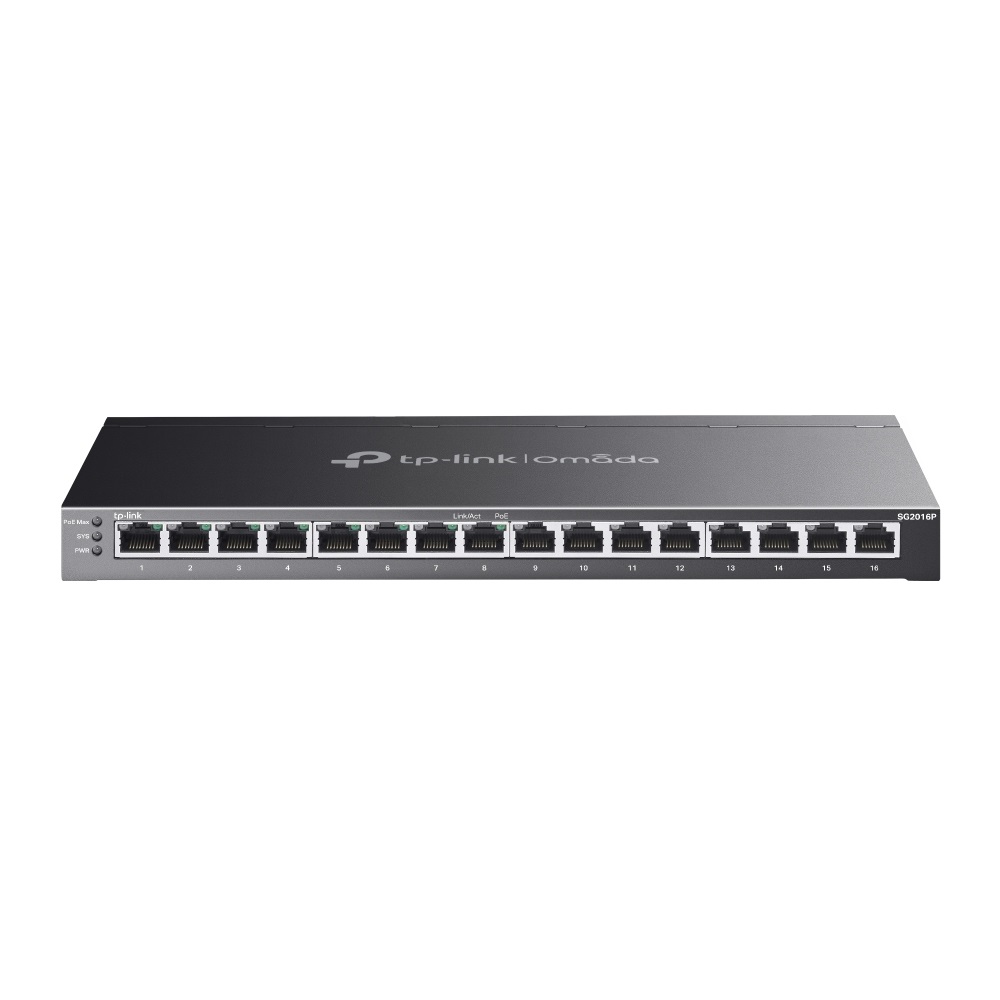 TP-Link Omada SG2016P Switch Smart Desktop 16 Porte Gigabit Ethernet (10/100/1000) con 8 Porte PoE e Gestione L2/L3/L4